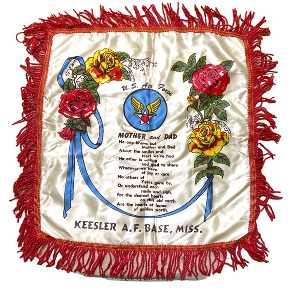 Vintage Keesler Air Force Base Mississippi Mother And Dad Pillow Case Sham - Picture 2 of 16